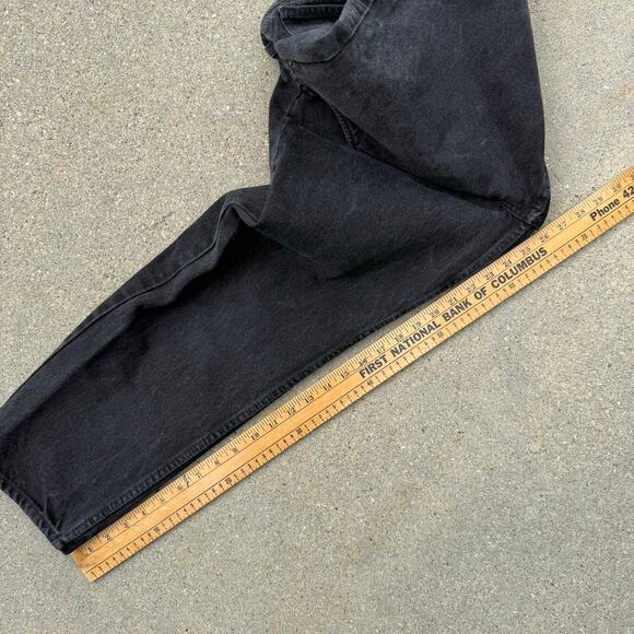 VTG 90s Levi's 550 Black Relaxed Fit Jeans Orange Tab Husky TAG 36x29 FIT 32x26 - Picture 13 of 13